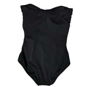 Miracle Brands Medium (8-10) Embrace Your Curves Swimsuit Ruched Padded Black